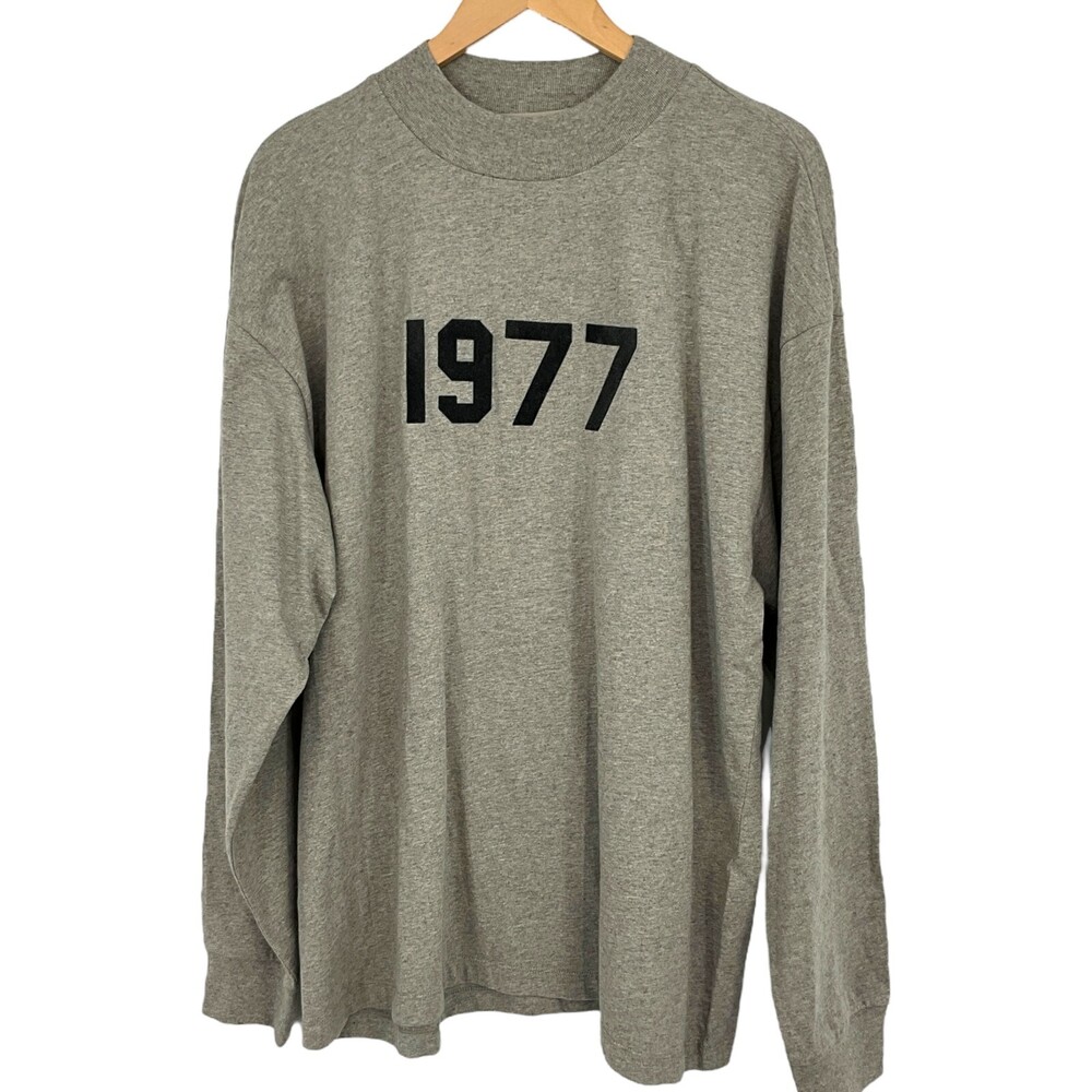 Fear of God Essentials 1977 Long Sleeve Shirt Size M Dark Oatmeal Pullover